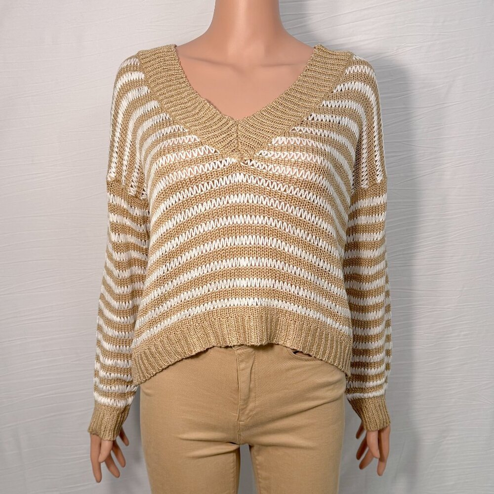 Lelis Collection Women’s Medium V-Neck Long-Sleeve Striped Knit